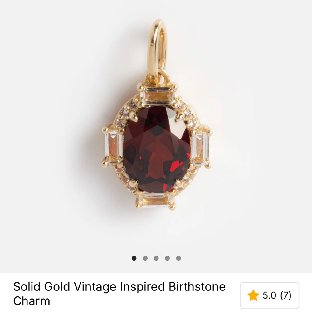 Local Eclectic 9k Solid Yellow Gold Garnet Pendant, $345